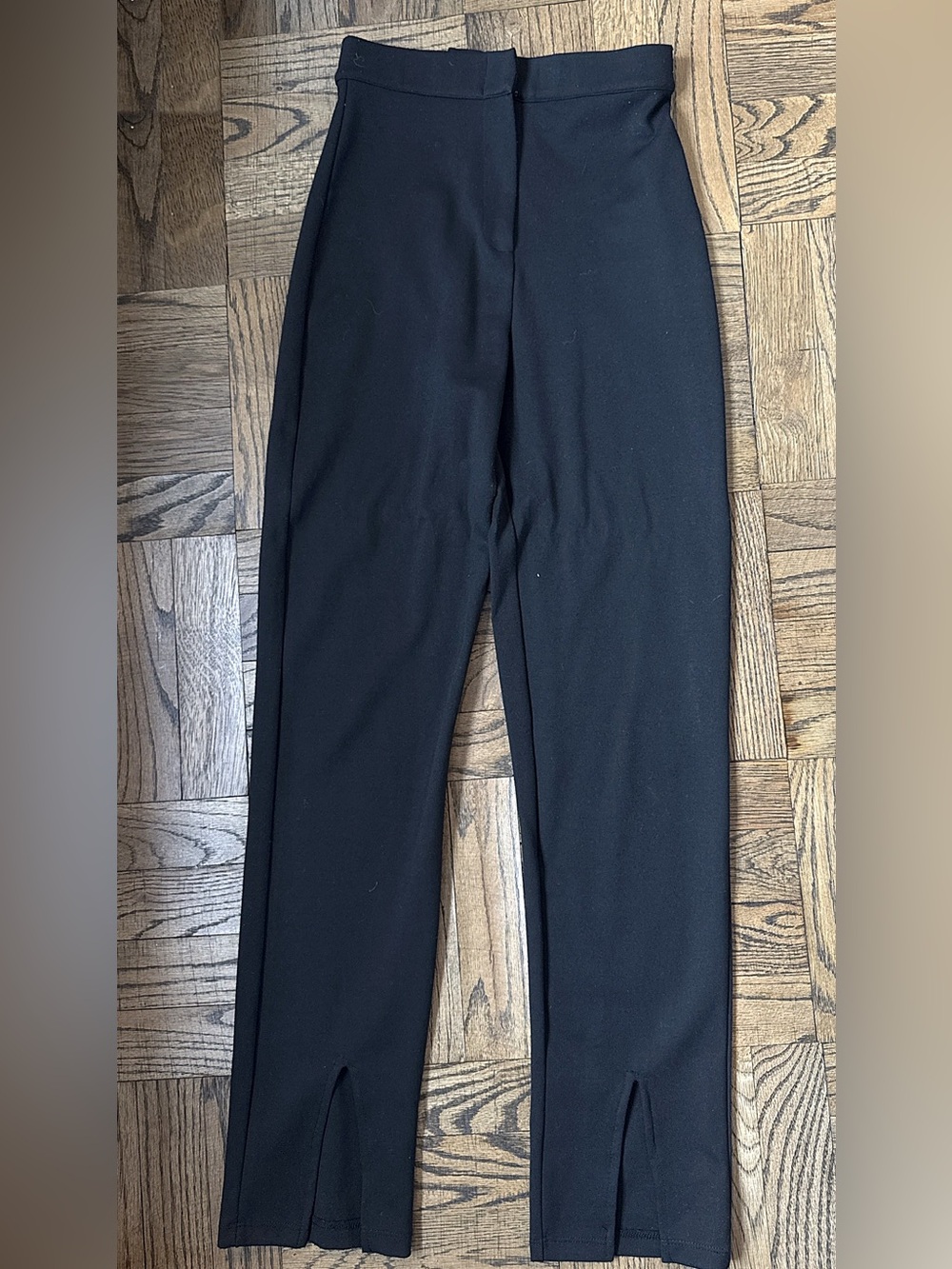 Na-kd Women’s Black Slit Detail Pants -  Straight Fit